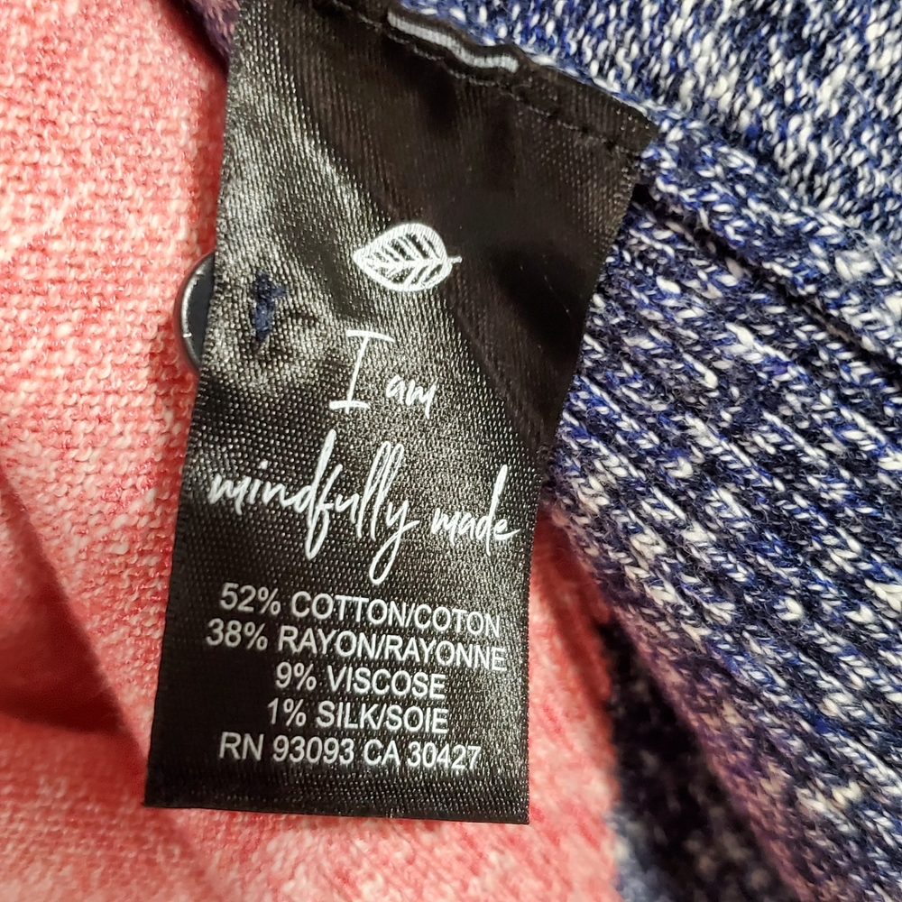 NWT NIC+ZOE Multicolor Open Front Cardigan Pastel Abstract Women's Size Large - Picture 8 of 8